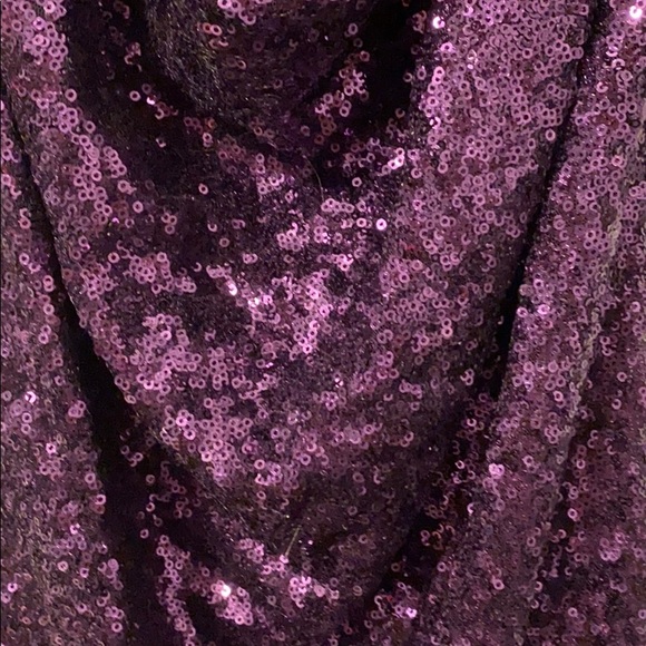 Purple Sequin Top with Bow - Picture 2 of 5